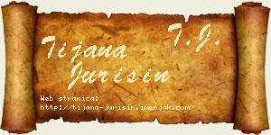 Tijana Jurišin vizit kartica
